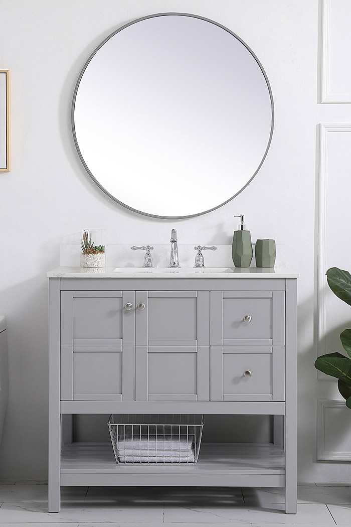 Elegant Bathroom Vanity - Gray (VF16436GR-BS)