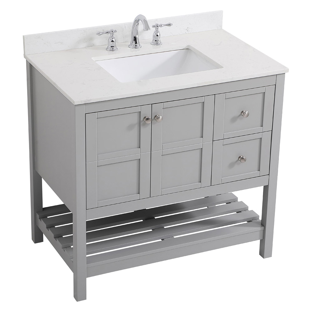 Elegant Bathroom Vanity - Gray (VF16436GR-BS)