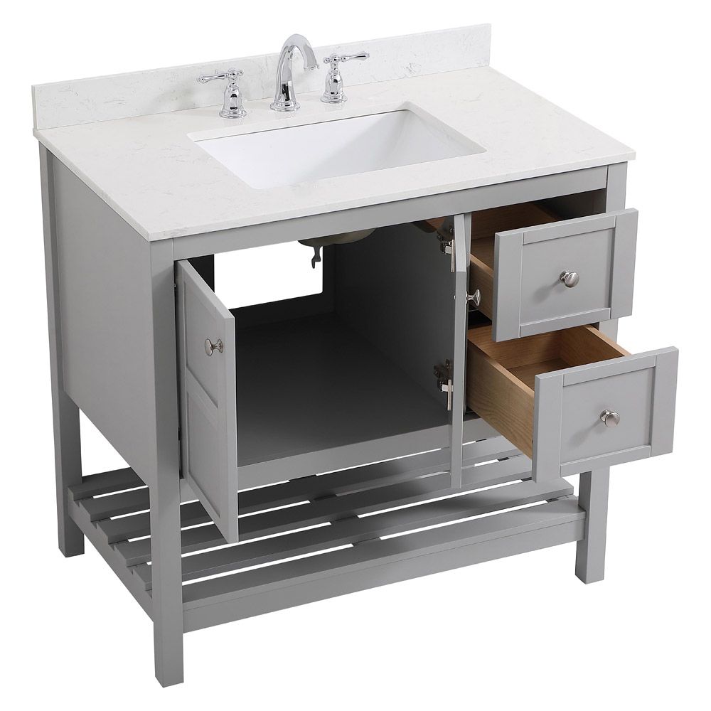 Elegant Bathroom Vanity - Gray (VF16436GR-BS)