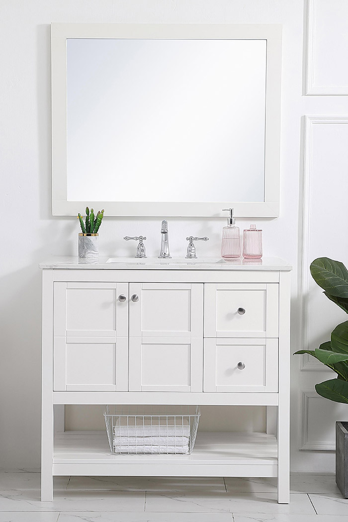 Elegant Bathroom Vanity - White (VF16436WH)