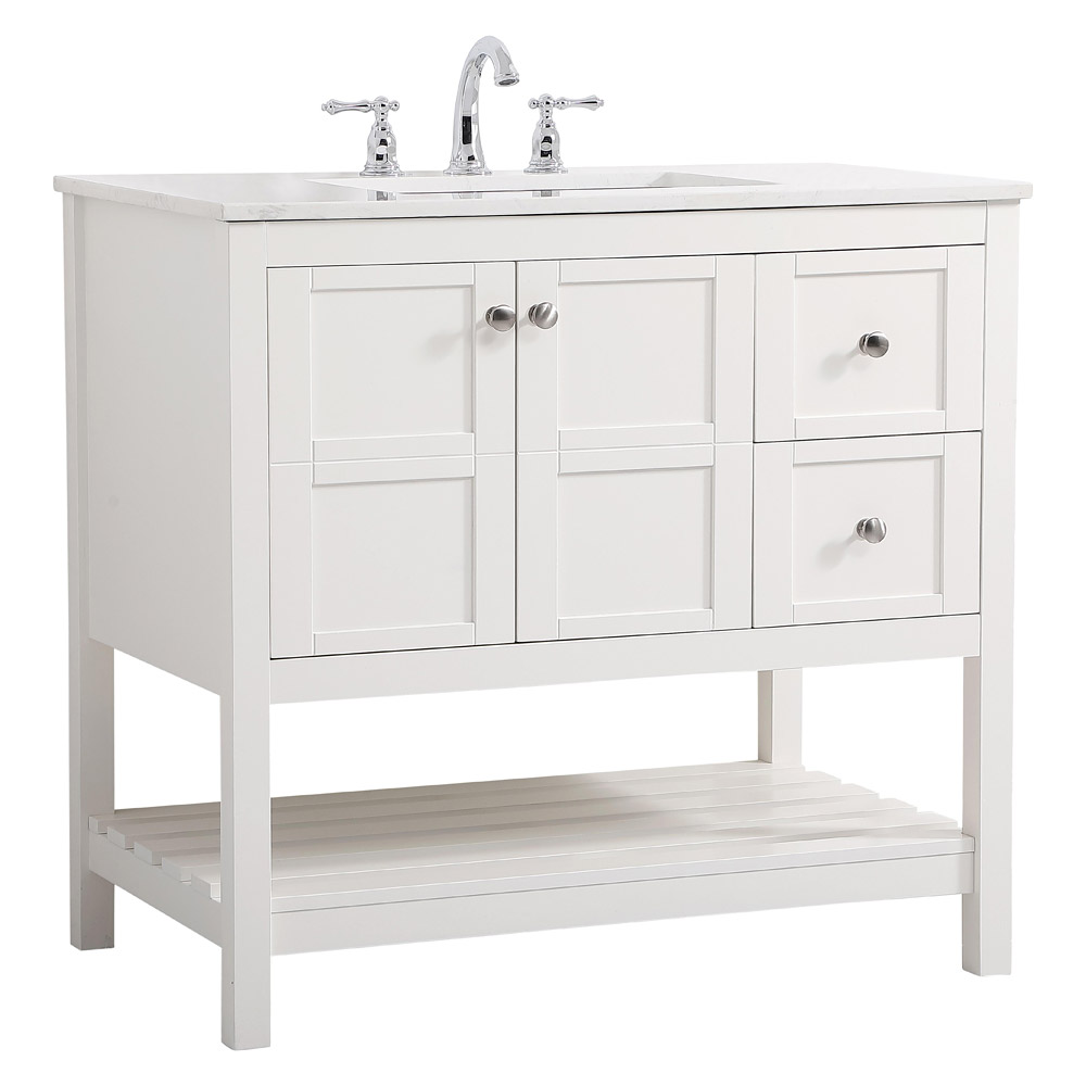 Elegant Bathroom Vanity - White (VF16436WH)