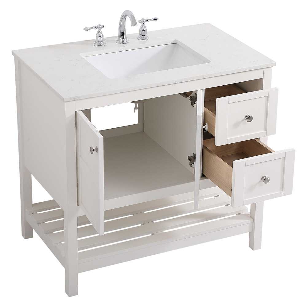 Elegant Bathroom Vanity - White (VF16436WH)