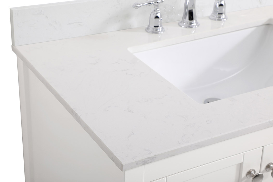 Elegant Bathroom Vanity - White (VF16436WH-BS)