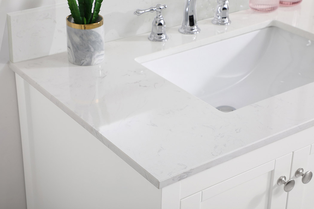 Elegant Bathroom Vanity - White (VF16436WH-BS)