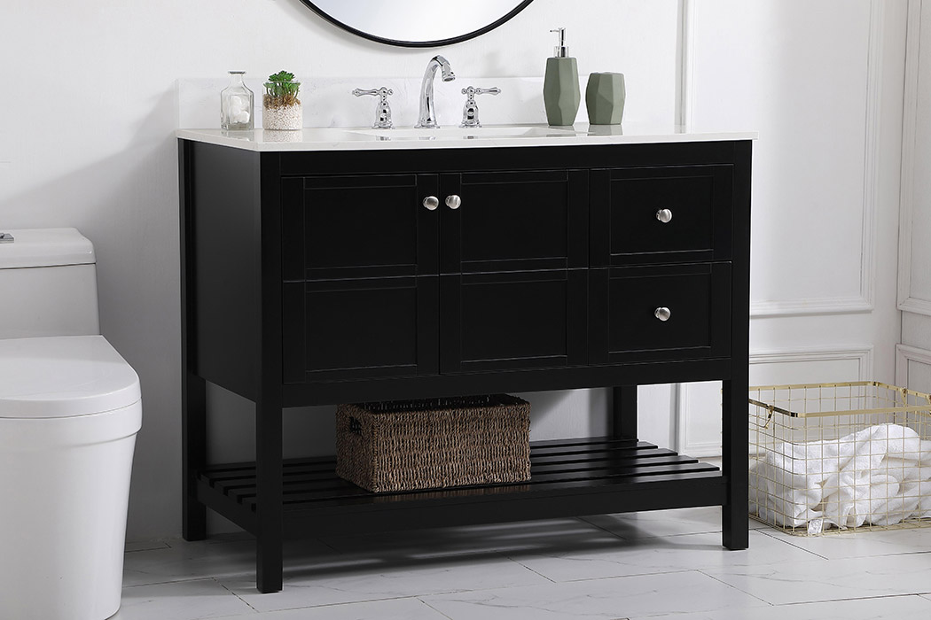 Elegant Bathroom Vanity - Black (VF16442BK-BS)