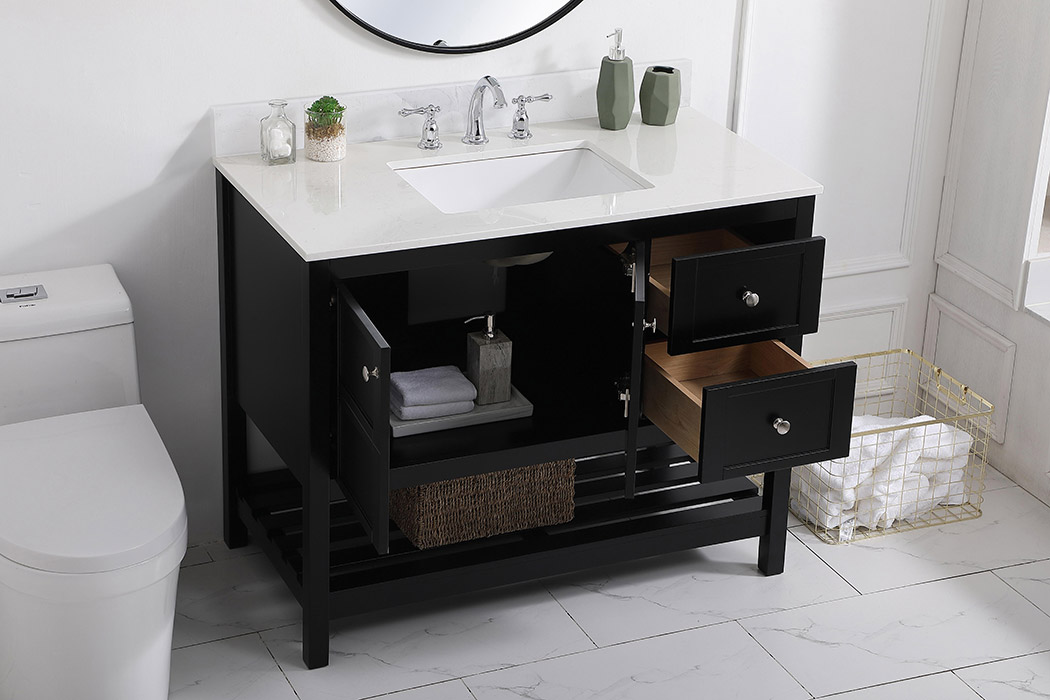 Elegant Bathroom Vanity - Black (VF16442BK-BS)