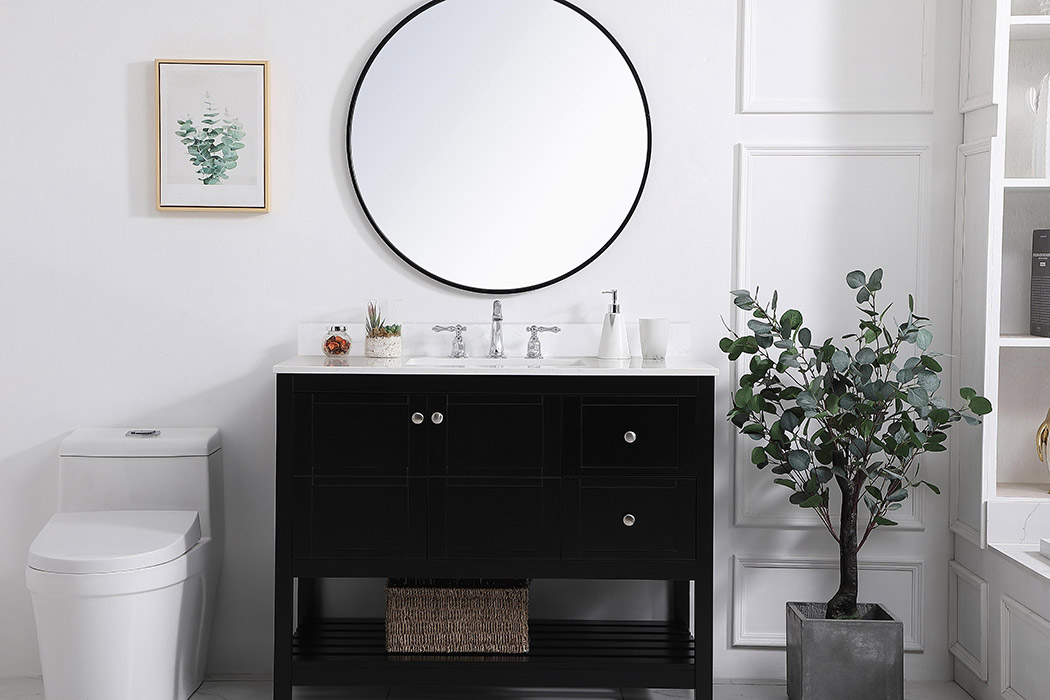 Elegant Bathroom Vanity - Black (VF16442BK-BS)