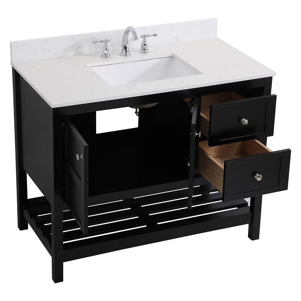 Elegant Bathroom Vanity - Black (VF16442BK-BS)