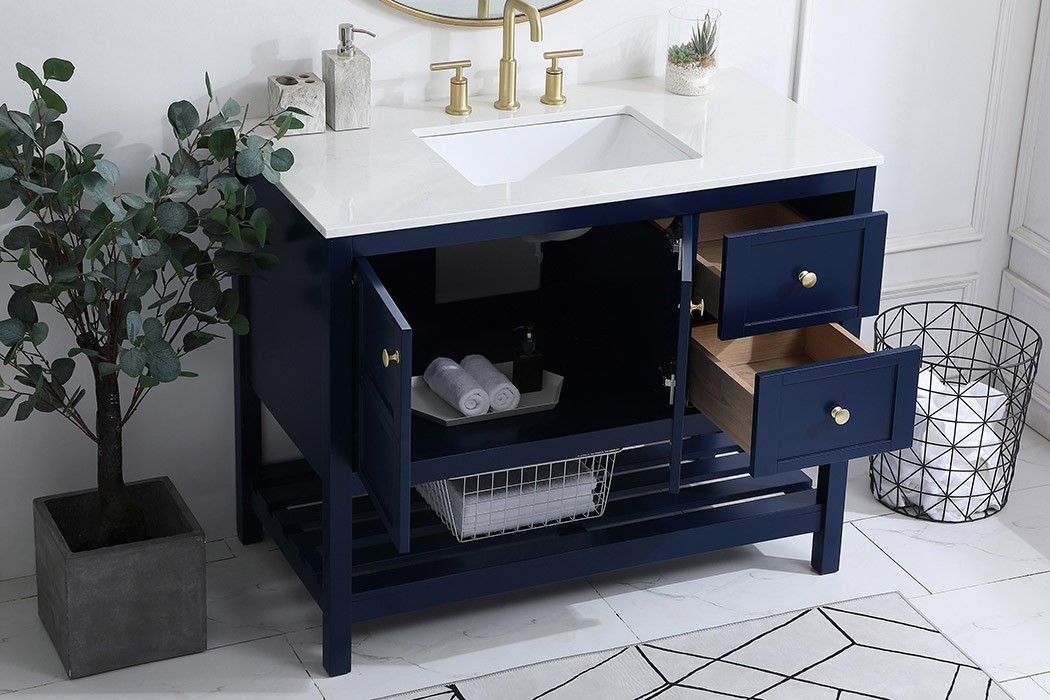 Elegant Bathroom Vanity - Blue (VF16442BL)