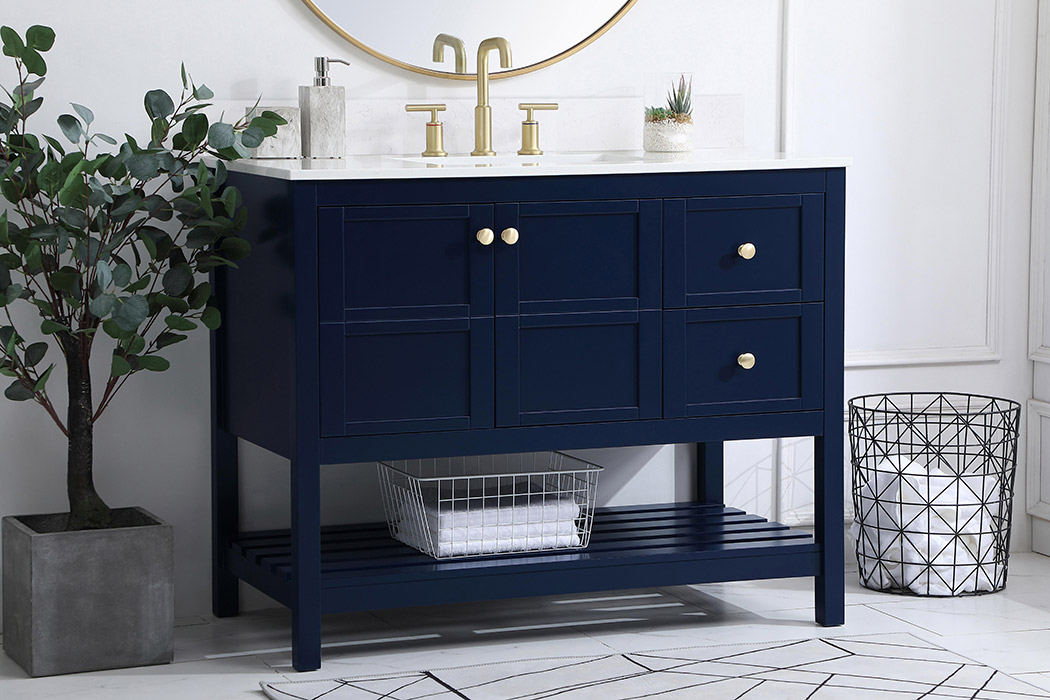 Elegant Bathroom Vanity - Blue (VF16442BL-BS)