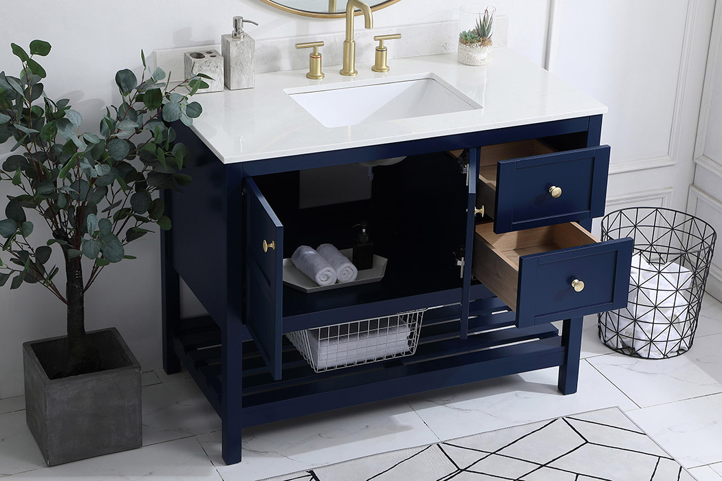 Elegant Bathroom Vanity - Blue (VF16442BL-BS)