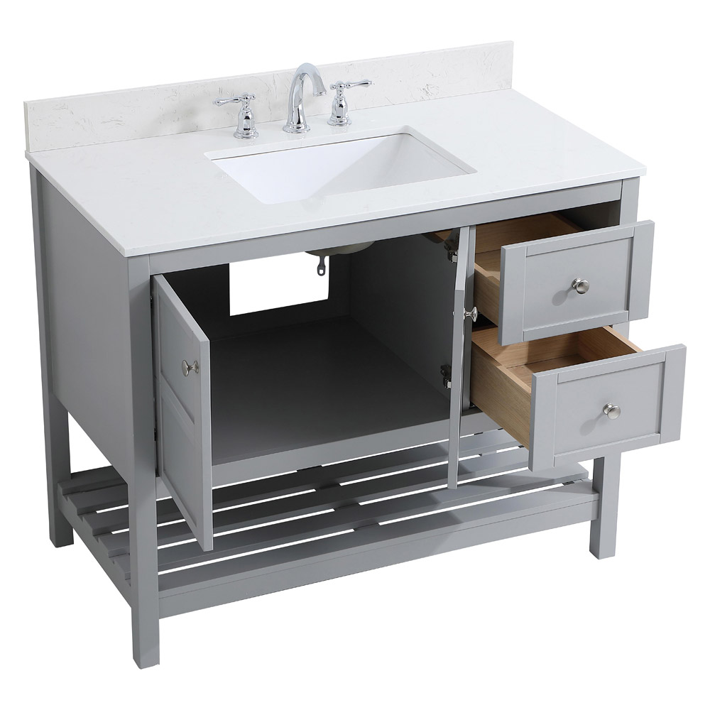 Elegant Bathroom Vanity - Gray (VF16442GR-BS)