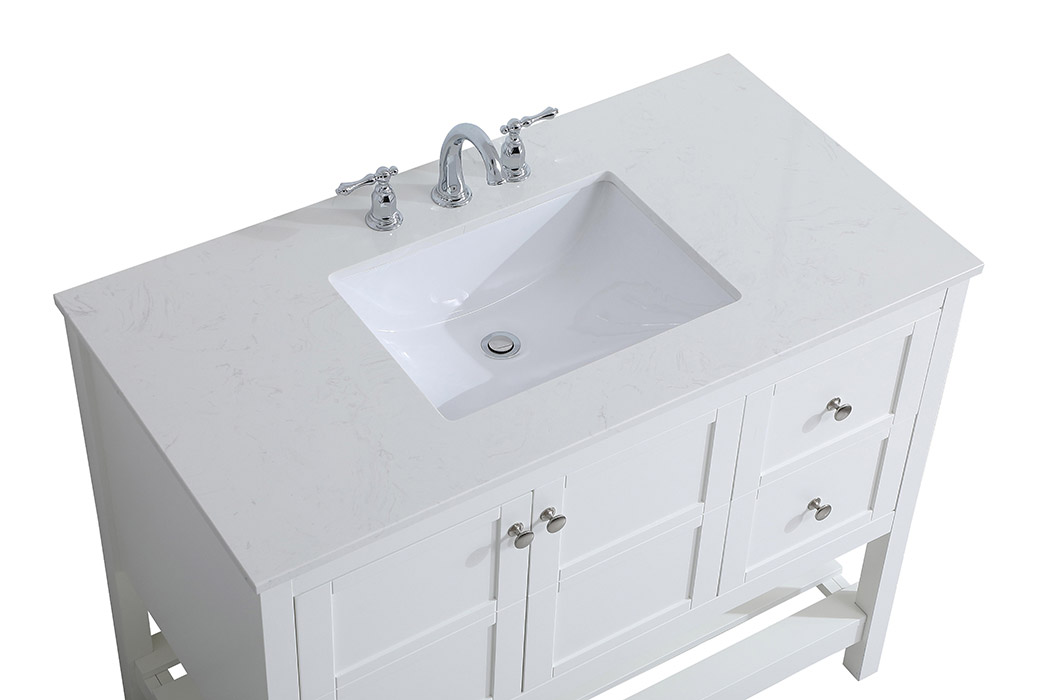 Elegant Bathroom Vanity - White (VF16442WH)