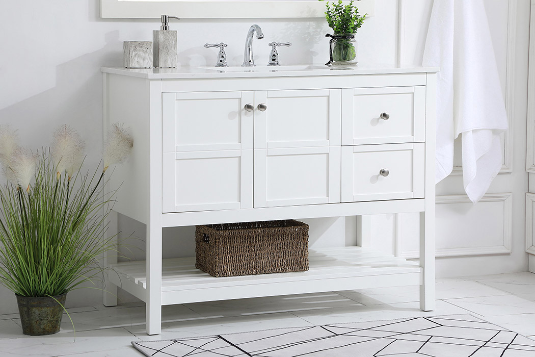 Elegant Bathroom Vanity - White (VF16442WH)