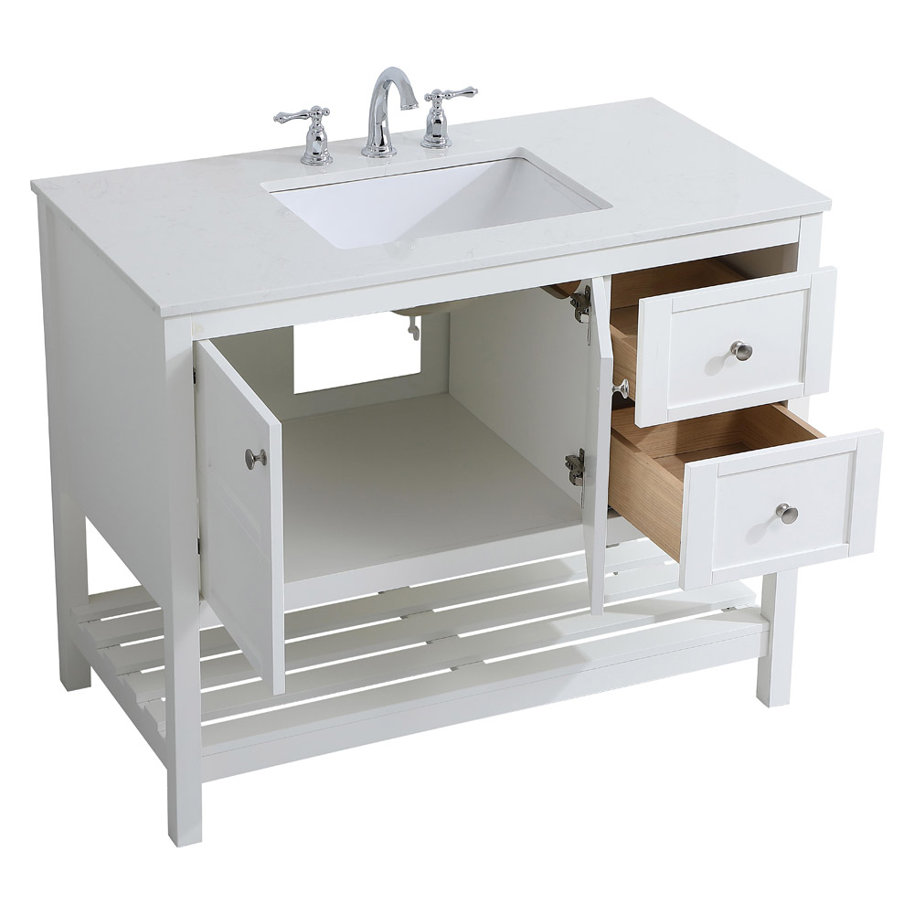 Elegant Bathroom Vanity - White (VF16442WH)