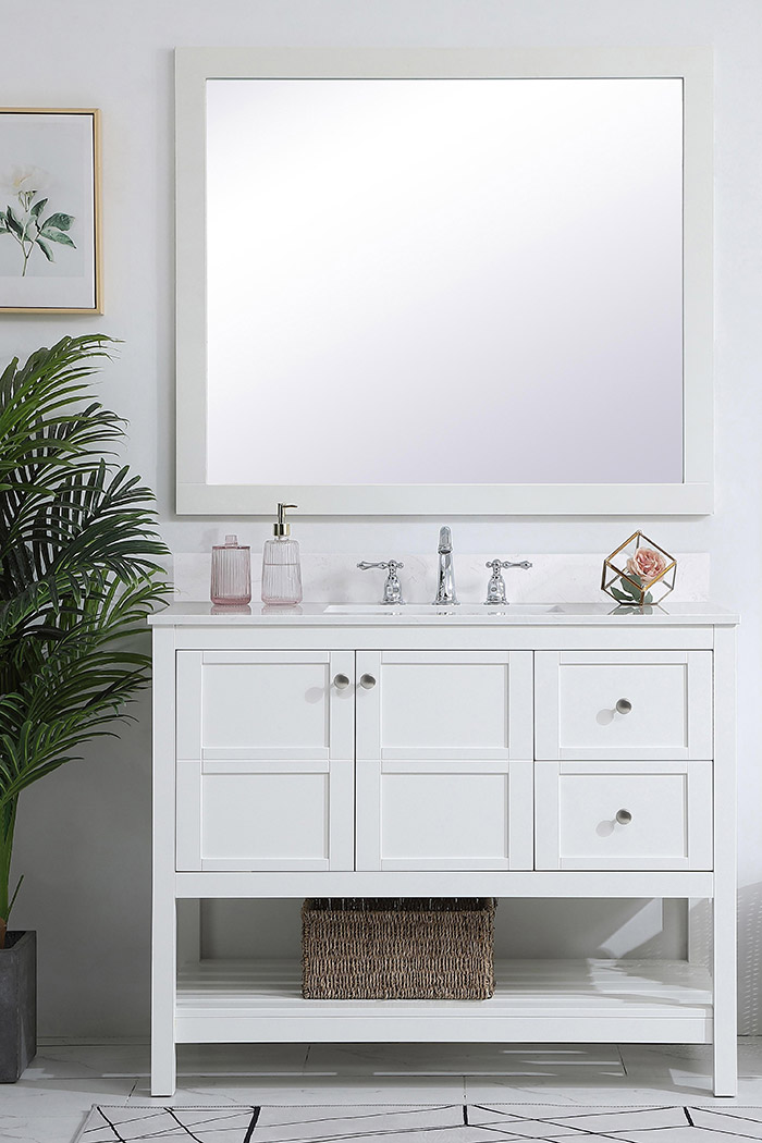 Elegant Bathroom Vanity - White (VF16442WH-BS)