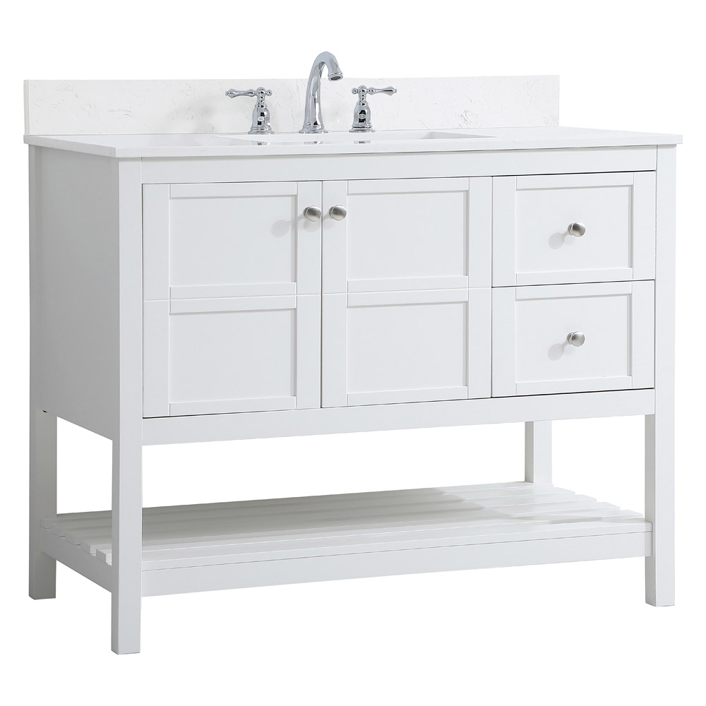 Elegant Bathroom Vanity - White (VF16442WH-BS)