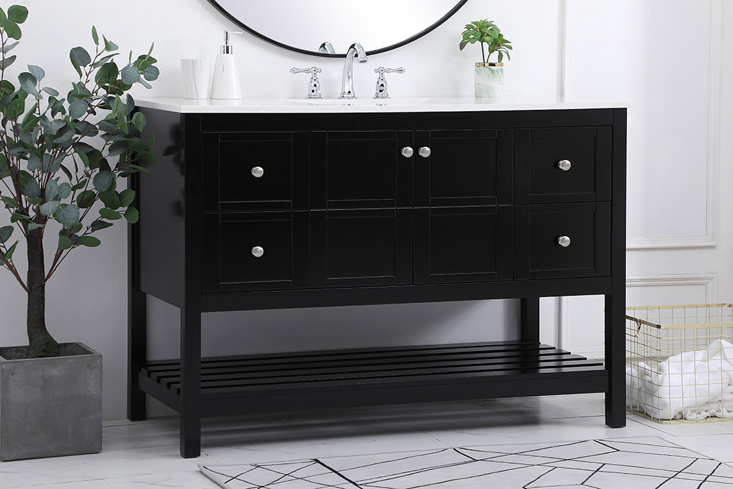 Elegant Bathroom Vanity - Black (VF16448BK)