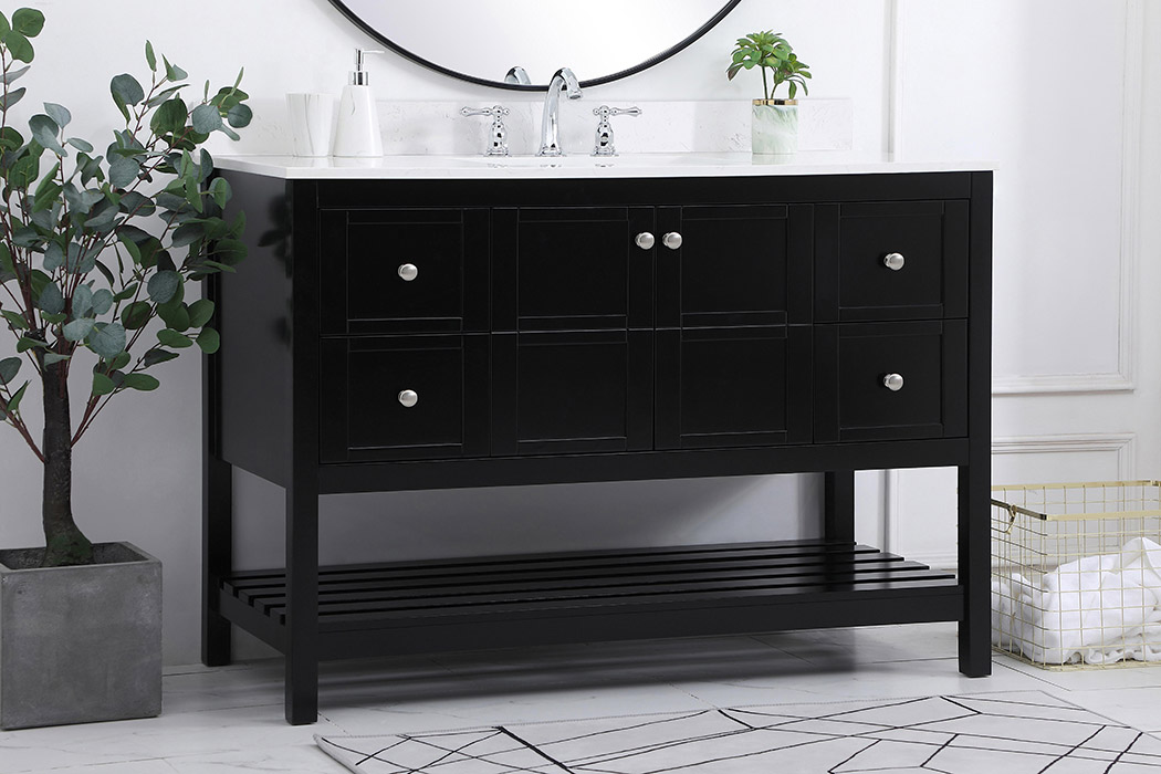 Elegant Bathroom Vanity - Black (VF16448BK-BS)