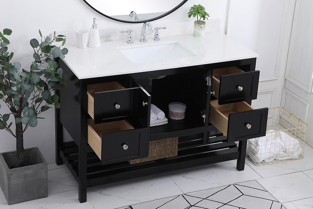 Elegant Bathroom Vanity - Black (VF16448BK-BS)