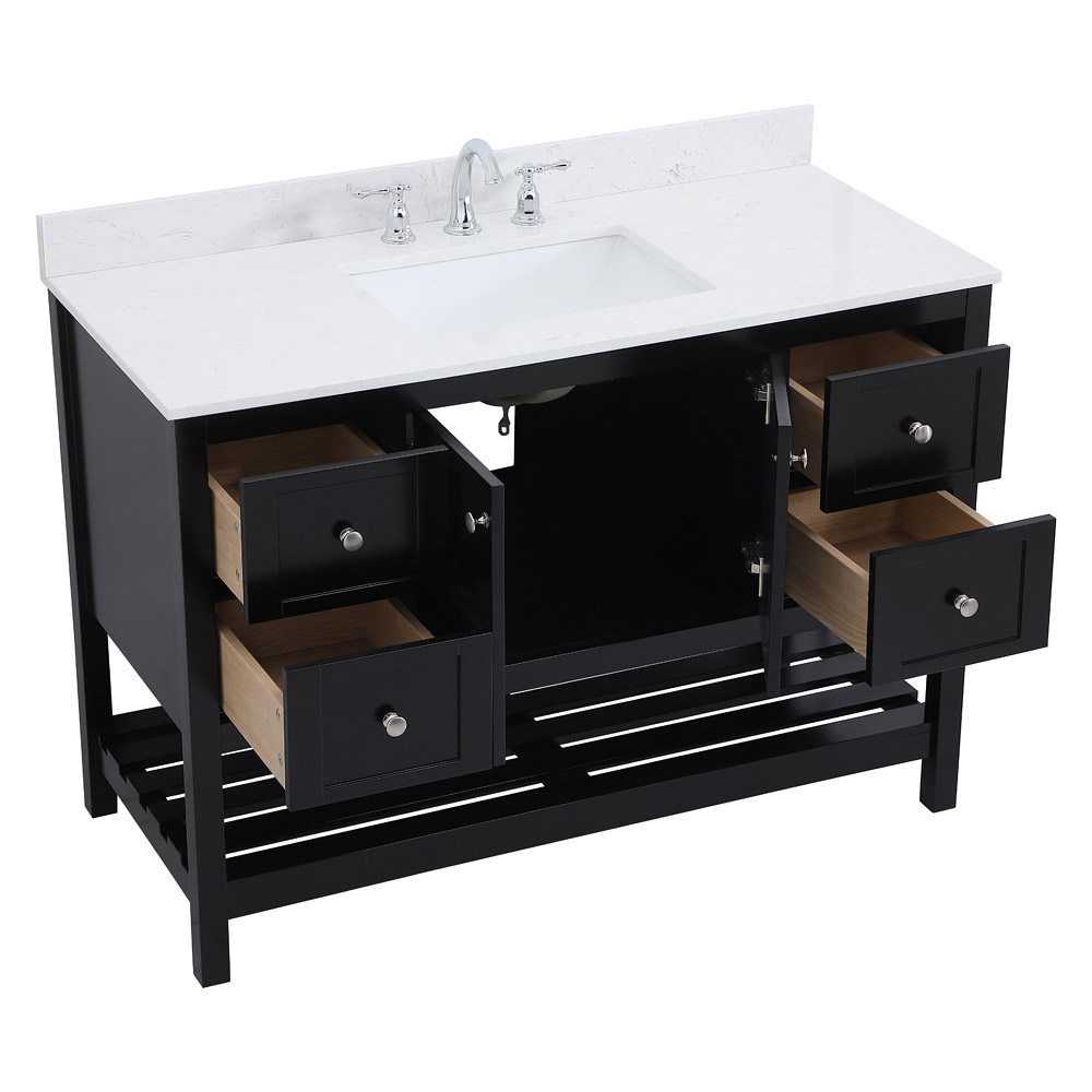 Elegant Bathroom Vanity - Black (VF16448BK-BS)