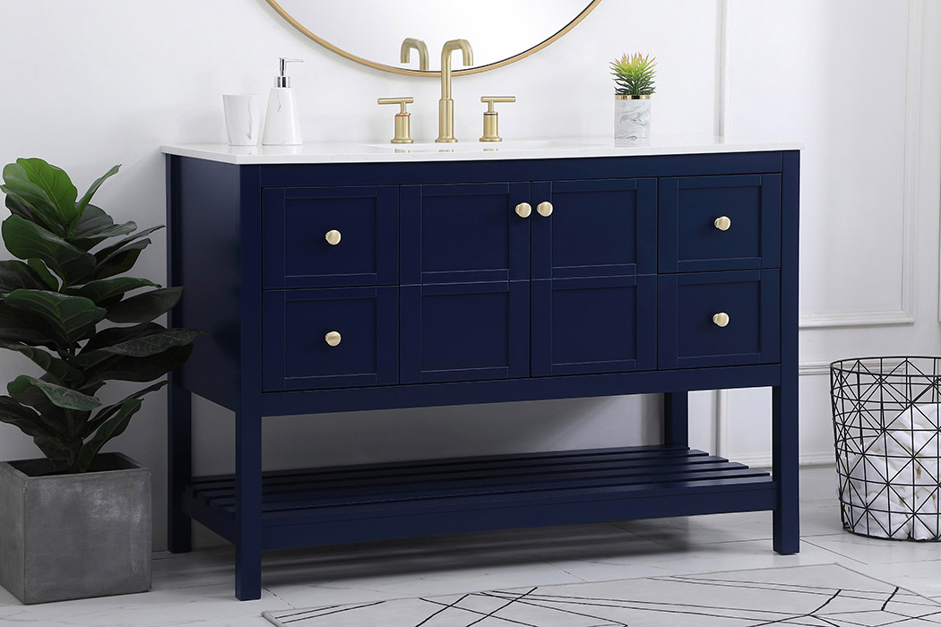 Elegant Bathroom Vanity - Blue (VF16448BL)