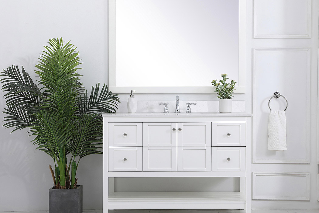 Elegant Bathroom Vanity - White (VF16448WH-BS)