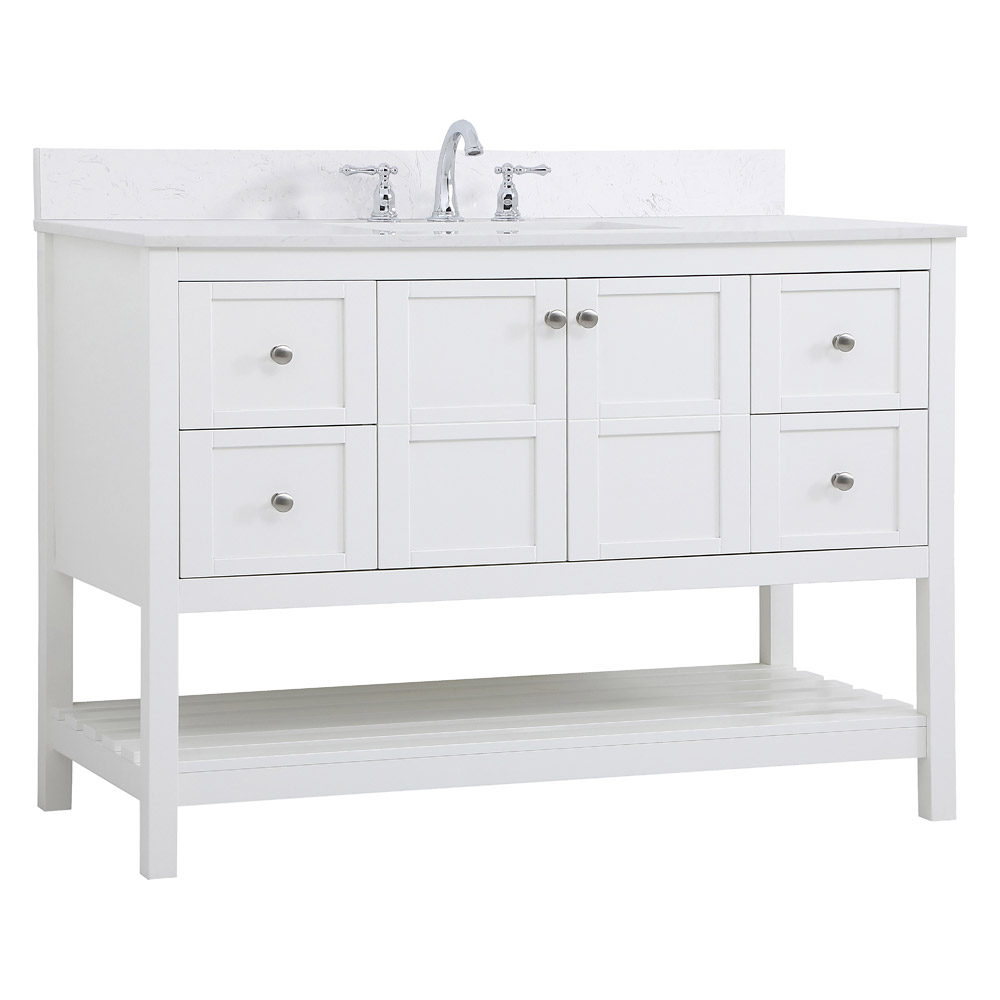 Elegant Bathroom Vanity - White (VF16448WH-BS)