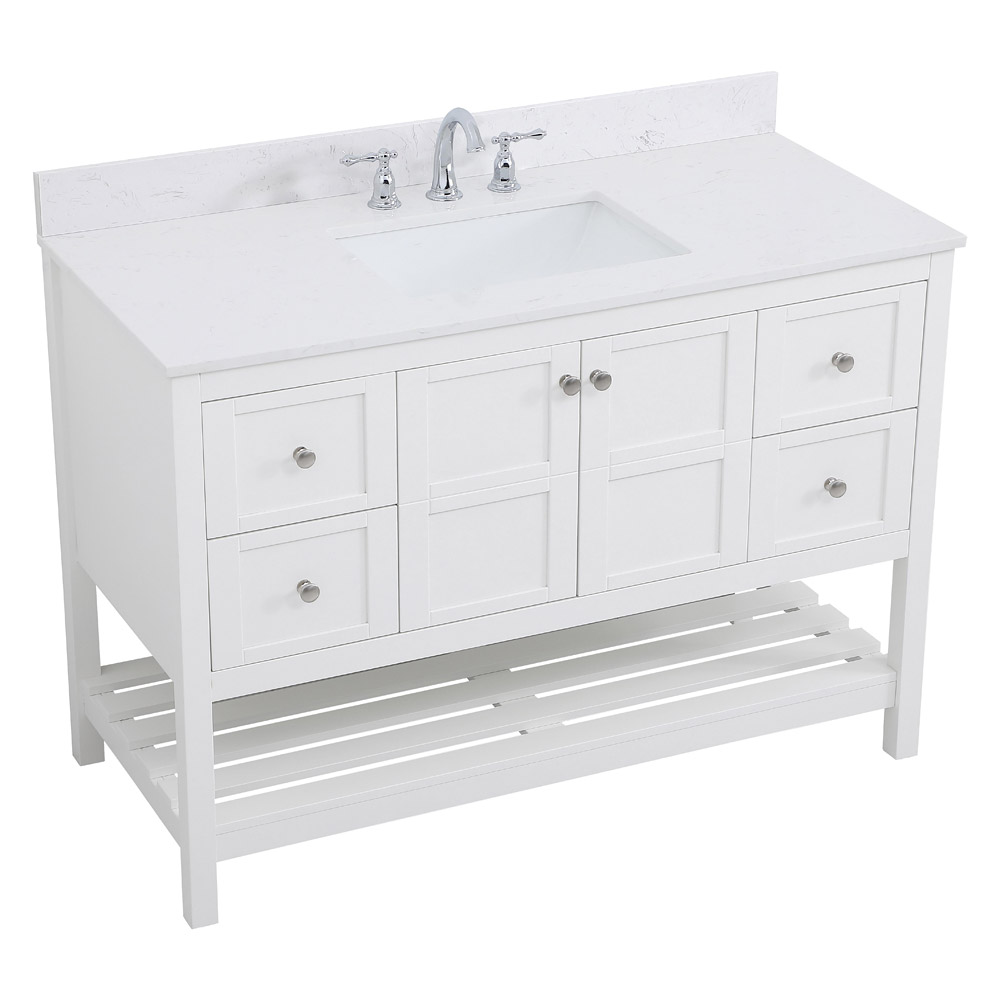 Elegant Bathroom Vanity - White (VF16448WH-BS)