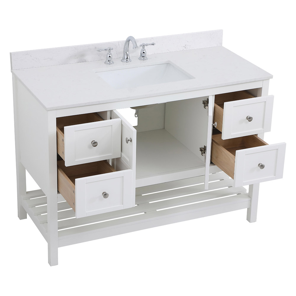 Elegant Bathroom Vanity - White (VF16448WH-BS)