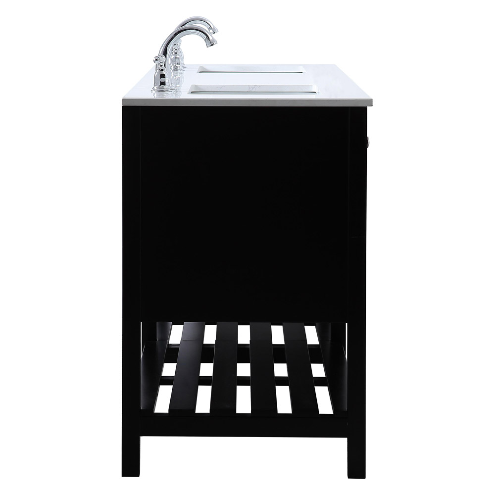 Elegant Bathroom Vanity - Black, L 72" (VF16472DBK)