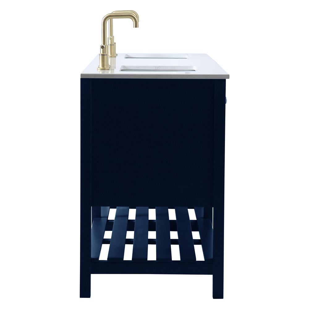 Elegant Bathroom Vanity - Blue, L 72" (VF16472DBL)