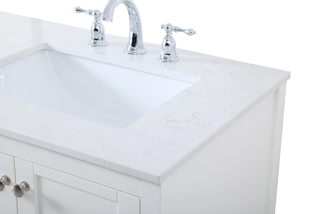 Elegant Bathroom Vanity - White, L 72" (VF16472DWH)