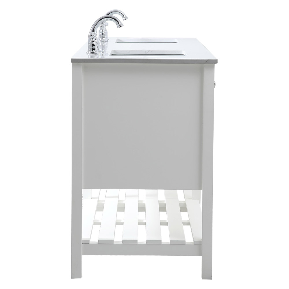 Elegant Bathroom Vanity - White, L 72" (VF16472DWH)