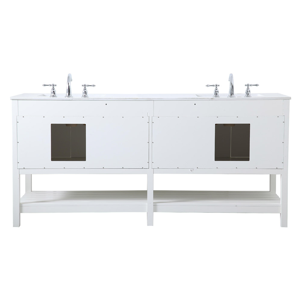 Elegant Bathroom Vanity - White, L 72" (VF16472DWH)