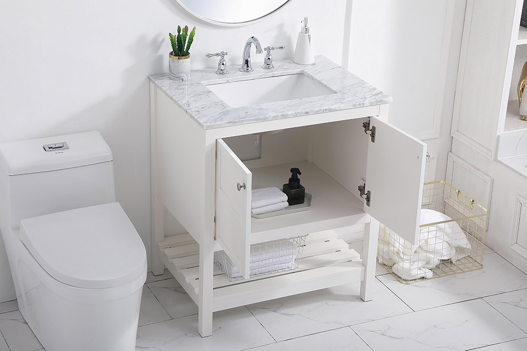 Elegant Bathroom Vanity - White (VF16530WH)