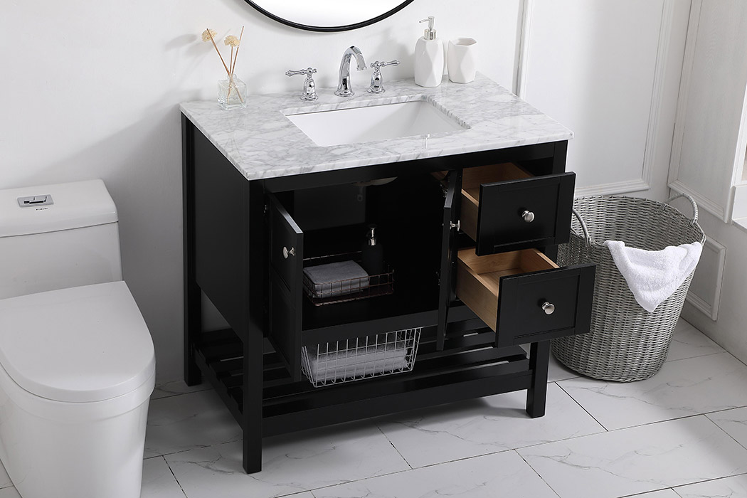 Elegant Bathroom Vanity - Black, L 36" (VF16536BK)