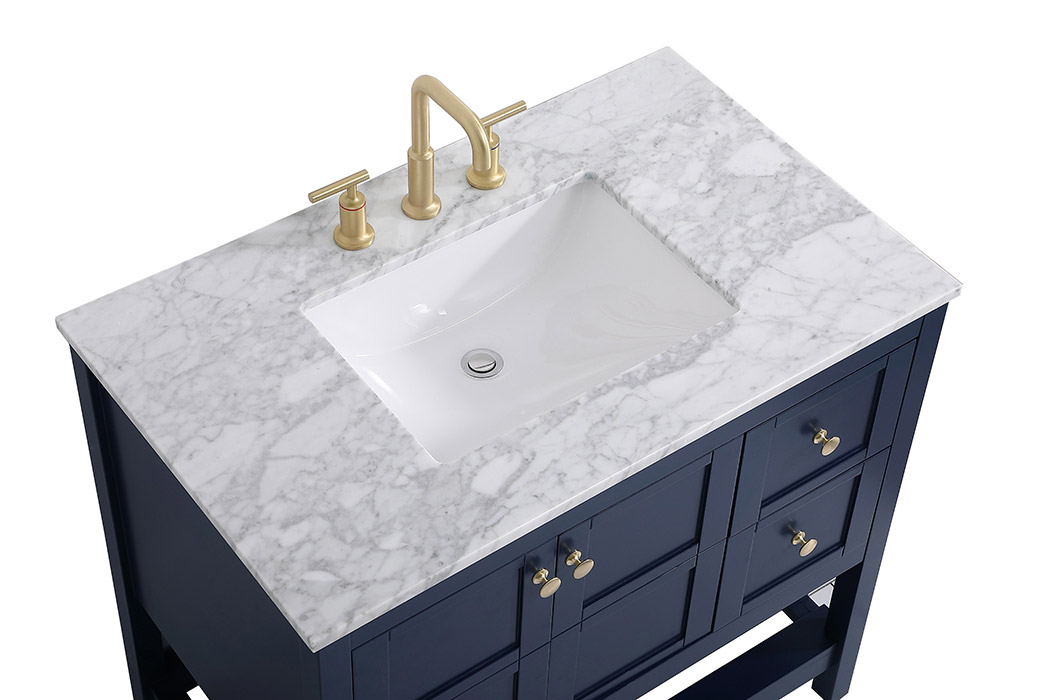 Elegant Bathroom Vanity - Blue, L 36" (VF16536BL)