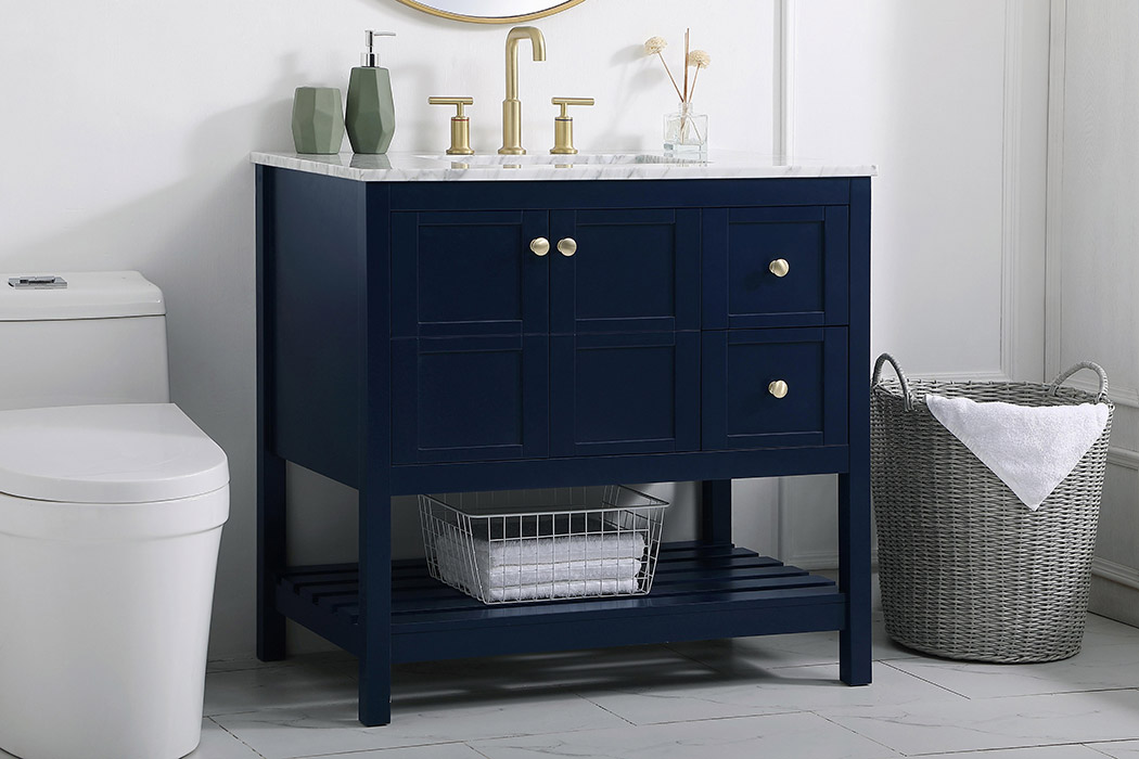 Elegant Bathroom Vanity - Blue, L 36" (VF16536BL)