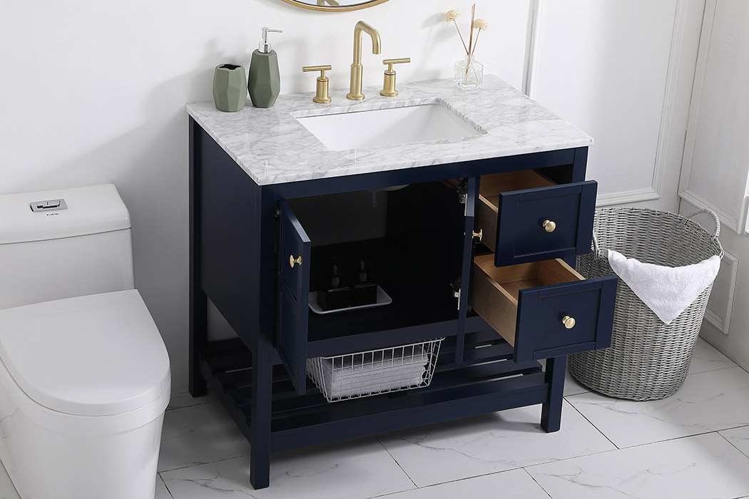 Elegant Bathroom Vanity - Blue, L 36" (VF16536BL)