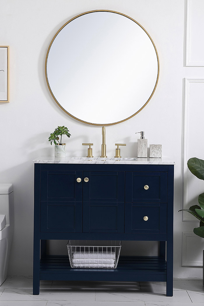 Elegant Bathroom Vanity - Blue, L 36" (VF16536BL)