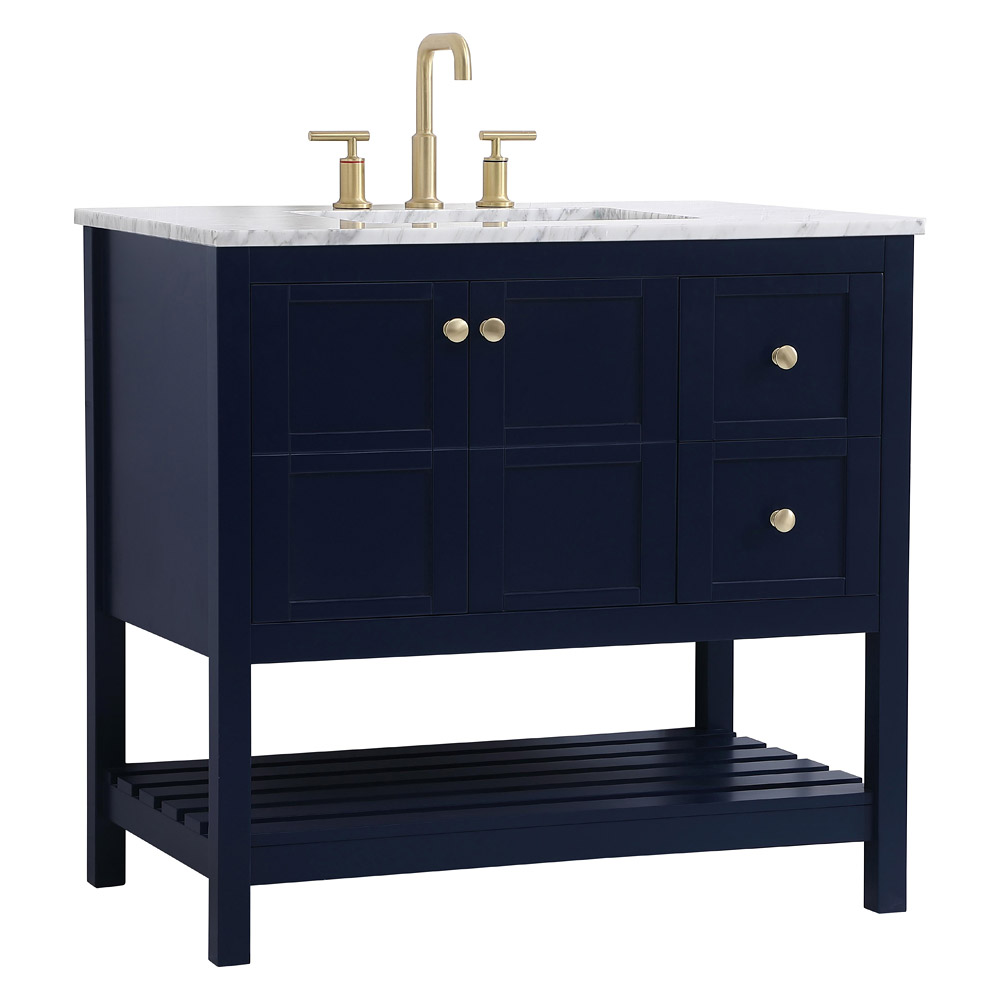 Elegant Bathroom Vanity - Blue, L 36" (VF16536BL)