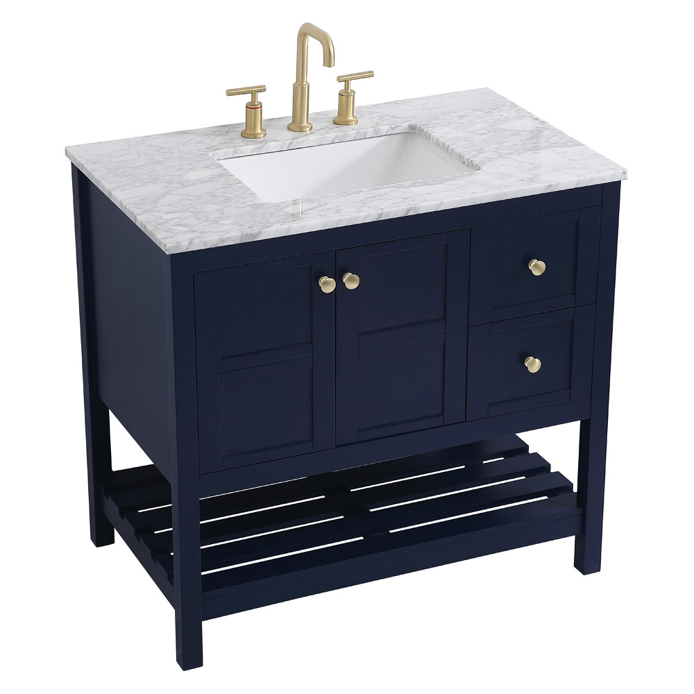 Elegant Bathroom Vanity - Blue, L 36" (VF16536BL)