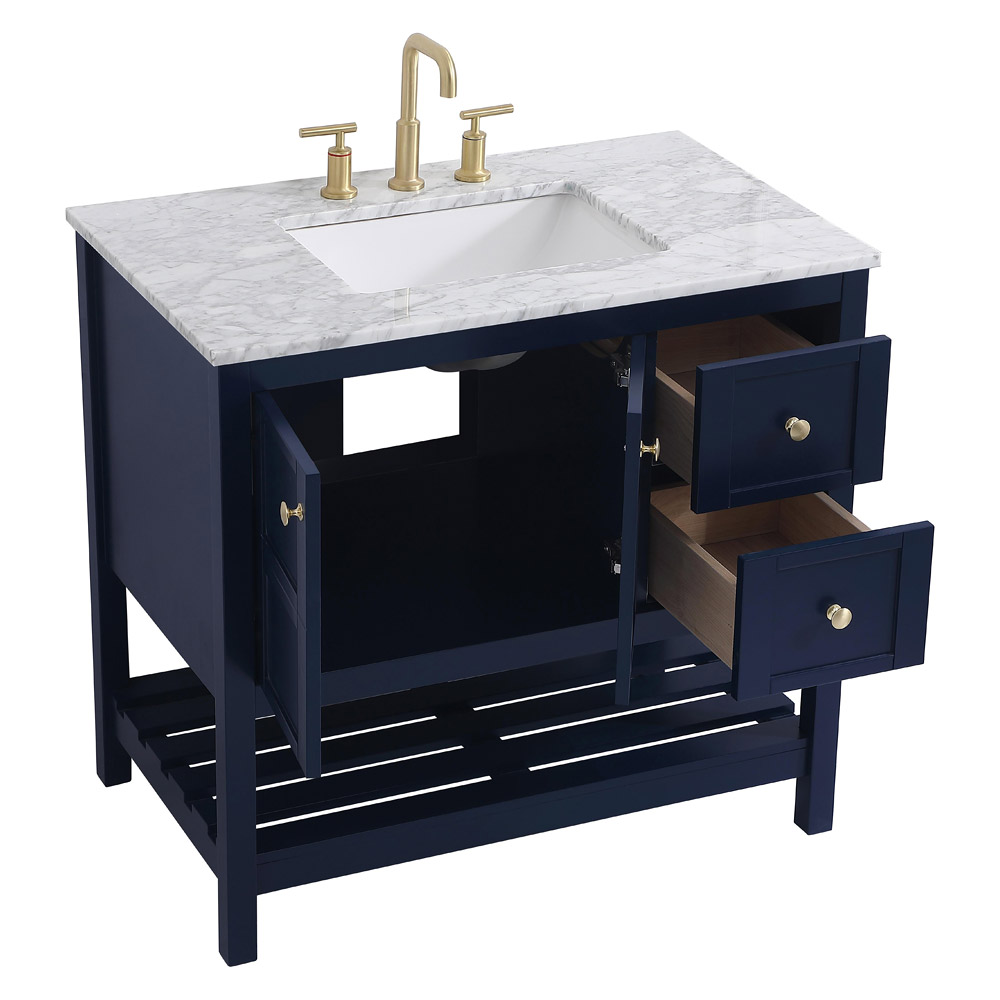 Elegant Bathroom Vanity - Blue, L 36" (VF16536BL)