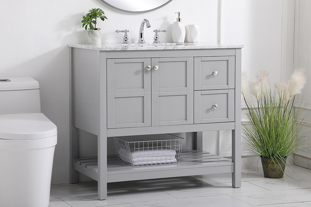 Elegant Bathroom Vanity - Gray, L 36" (VF16536GR)