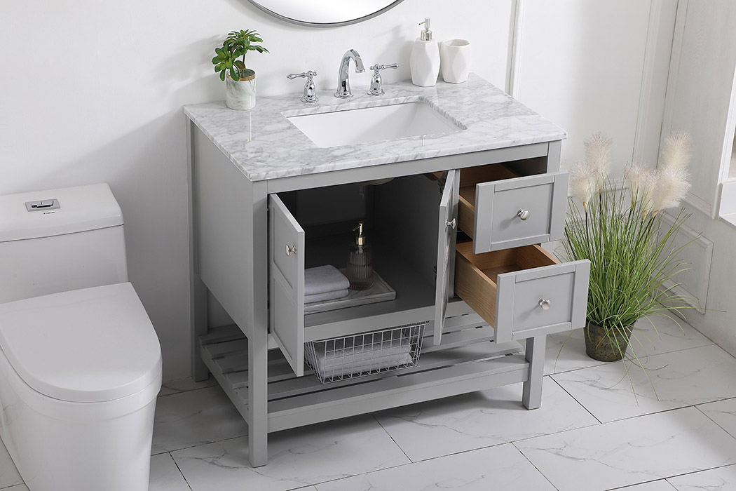 Elegant Bathroom Vanity - Gray, L 36" (VF16536GR)