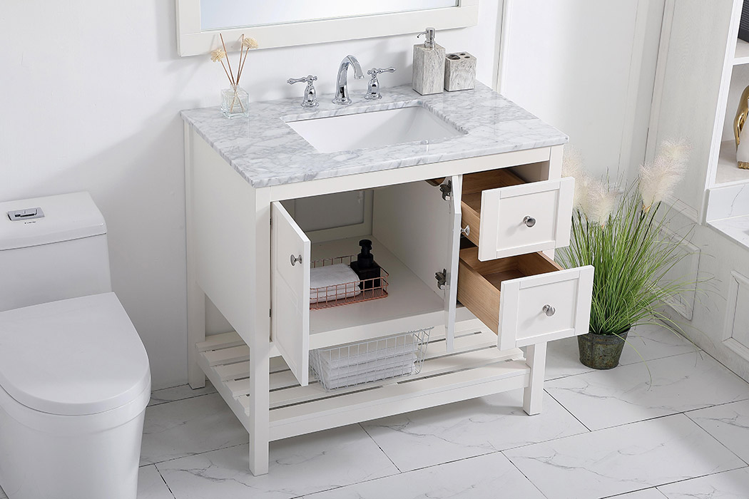 Elegant Bathroom Vanity - White, L 36" (VF16536WH)