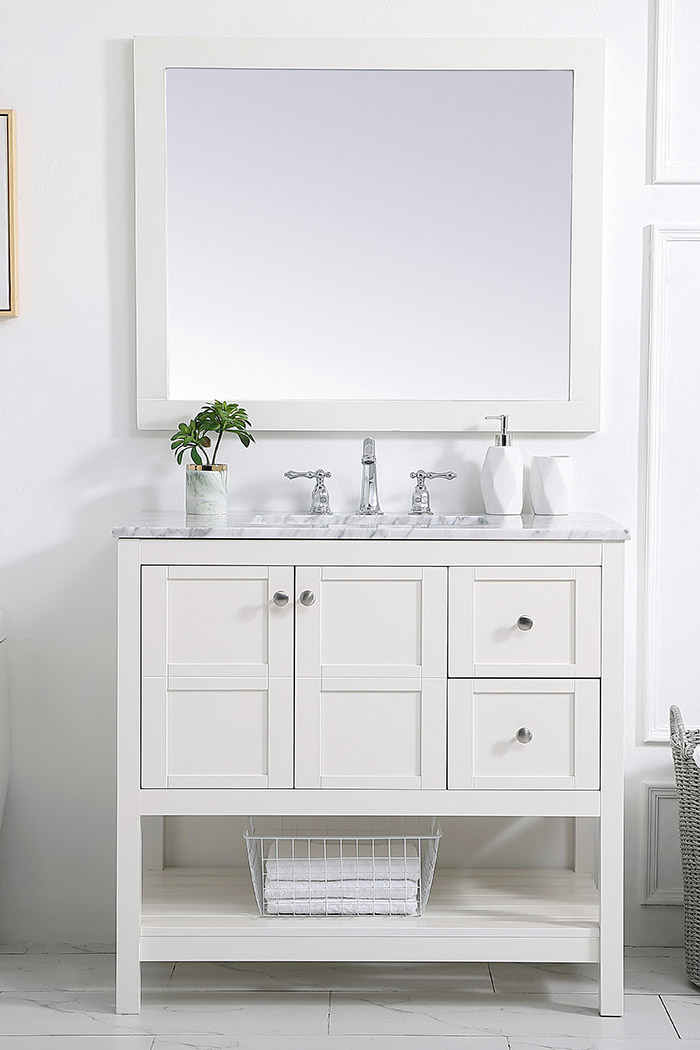 Elegant Bathroom Vanity - White, L 36" (VF16536WH)