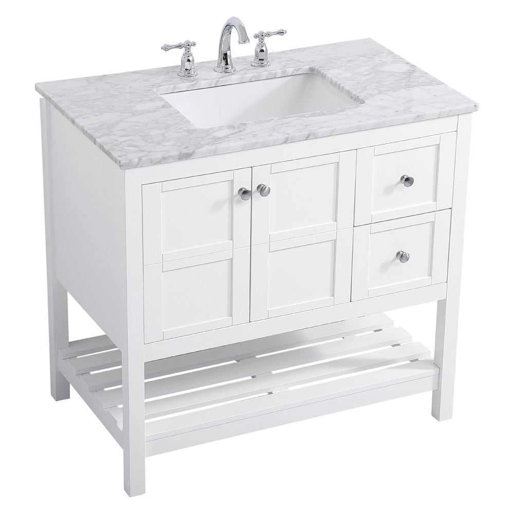 Elegant Bathroom Vanity - White, L 36" (VF16536WH)