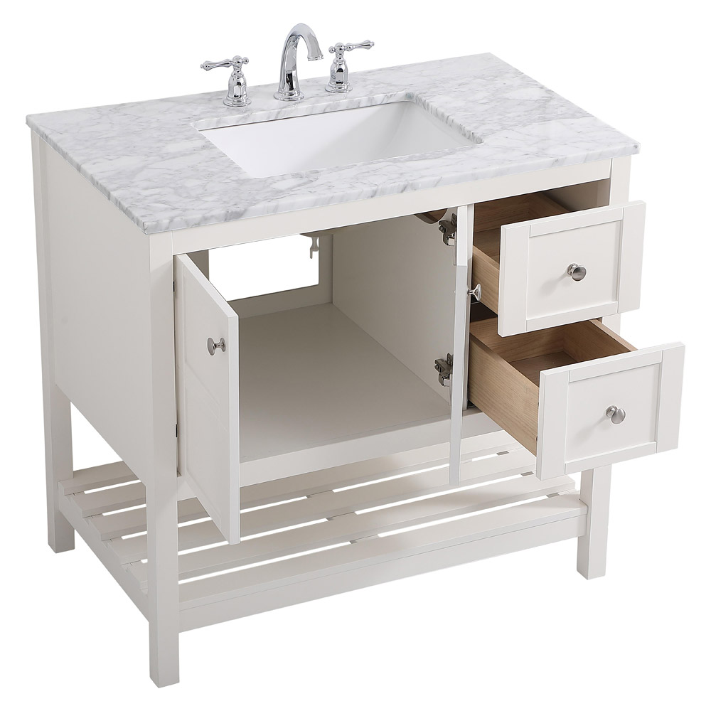 Elegant Bathroom Vanity - White, L 36" (VF16536WH)